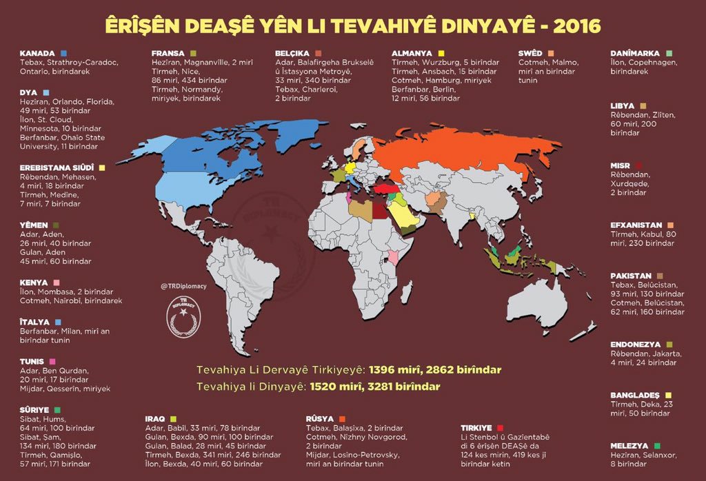 Êrîşên Terorê yên DEAŞê-2016 DEAŞ bi tenê ji bo Tirkiyeyê na ji bo hemû dinyayê tehdîd e lêbelê Tirkiye di têkoşîna dijî DEAŞê da bi tene ye