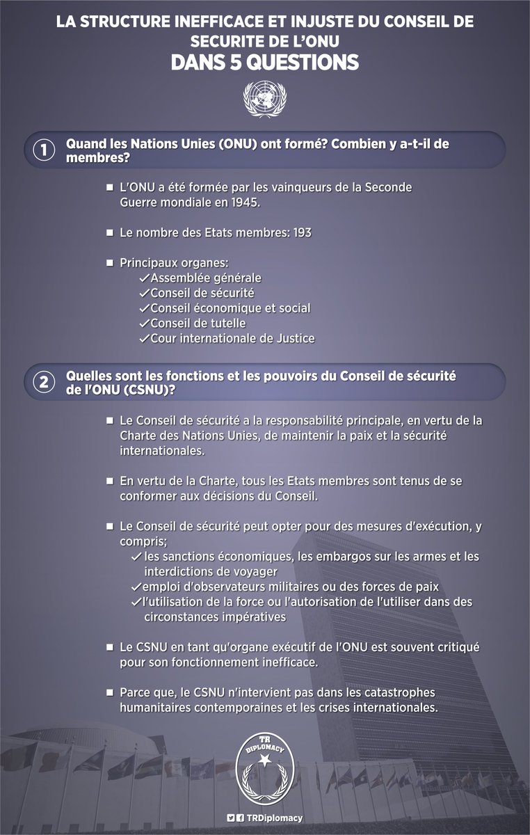 La structure inefficace et injuste du Conseil de Sécurité de l'ONU