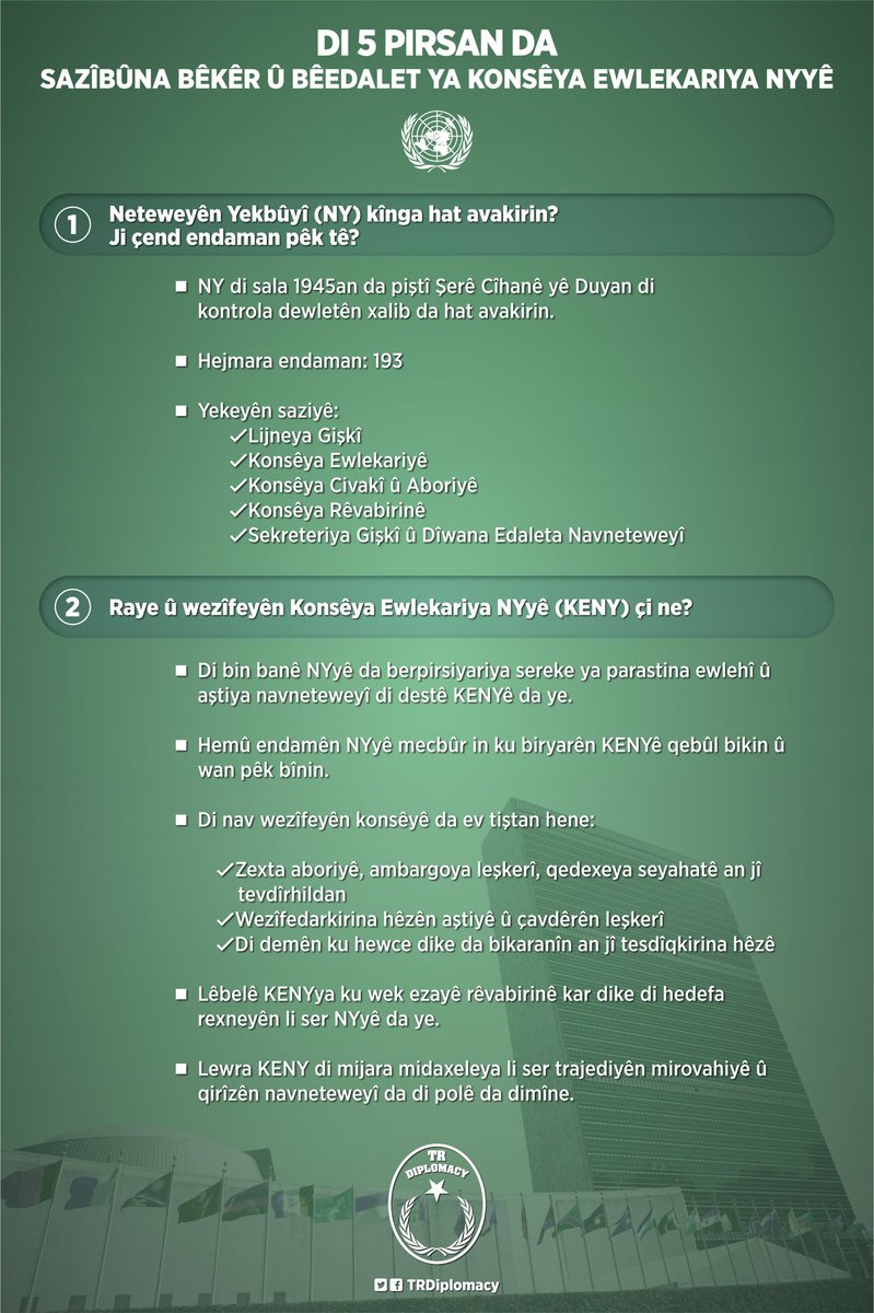 Di 5 pirsan da sazîbûna bêkêr û bêedalet ya Konsêya Ewlekariya NYyê